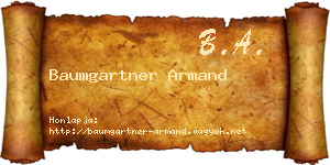 Baumgartner Armand névjegykártya